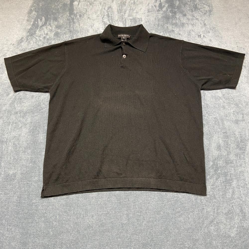 Ponte Vecchio Polo Shirt Mens Medium Black Cotton Sports Performance Golf Tennis